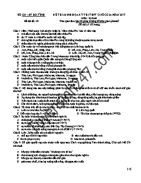 Đề thi minh họa THPT Quốc gia môn Lịch sử năm 2017 - Đề số 10 - Sở GD & ĐT Hà Tĩnh (Có đáp án)
